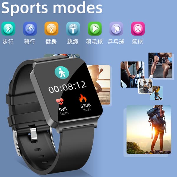 Smartwatch med EKG, puls, blodiltning, søvnmonitor Silver