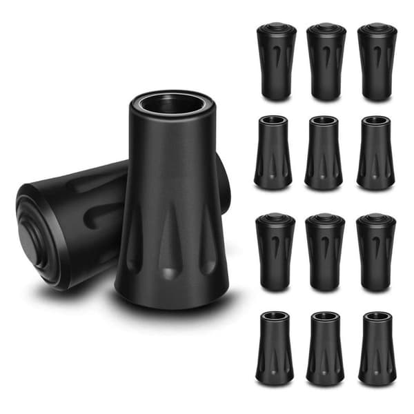 Gummitupp til turstav, 12-pakning Black