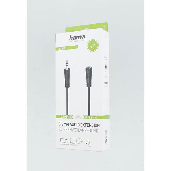 Kabel lyd 3,5mm-3,5mm Forlengelse 3m