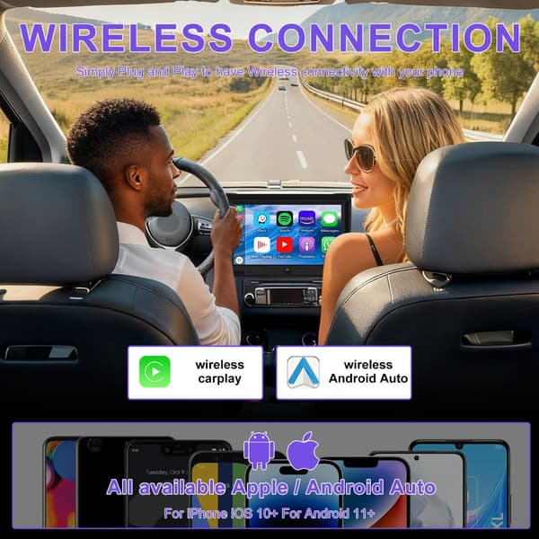 Trådløs CarPlay Adapter - Sort: Kablet til Trådløs CarPlay Konverter til Smart Bilforbindelse