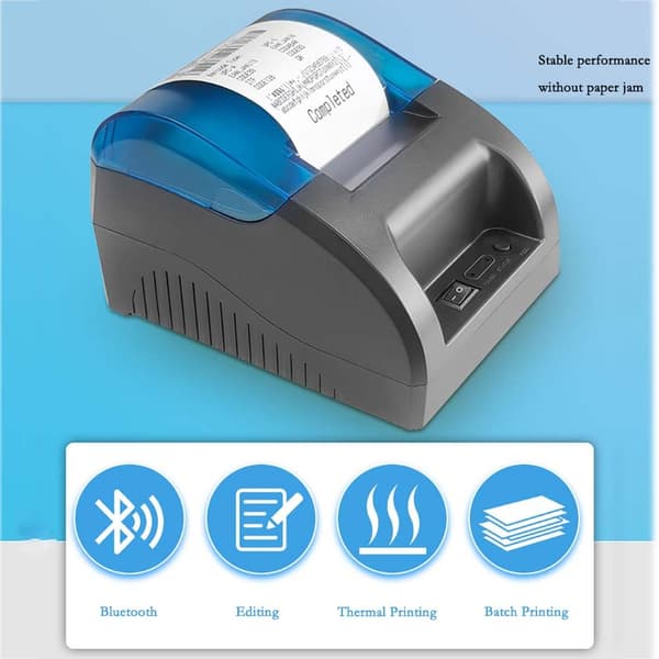 58mm Termisk Bluetooth USB Kvitteringsprinter - Kompakt og alsidig Black