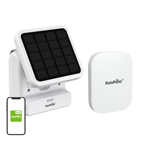 Smart solcellsvattenpumpsats med Gateway RainPoint-app