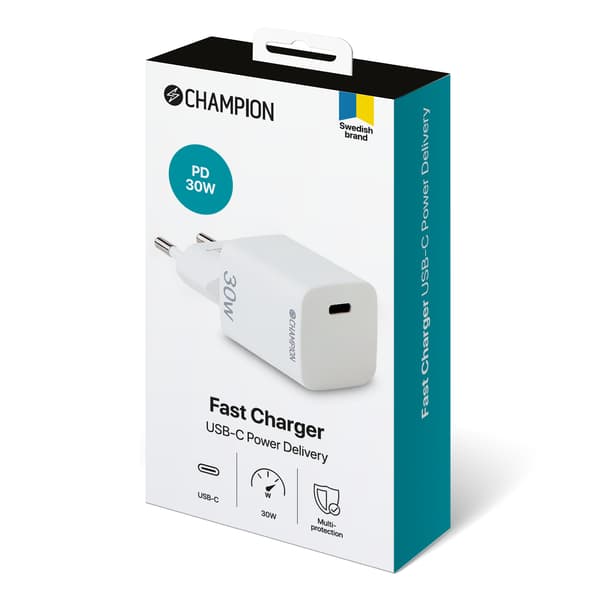 Oplader 30W PD Hvid