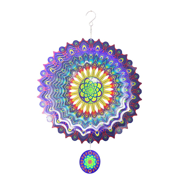 3D Roterende Mandala Vindspil - Blå Lilla