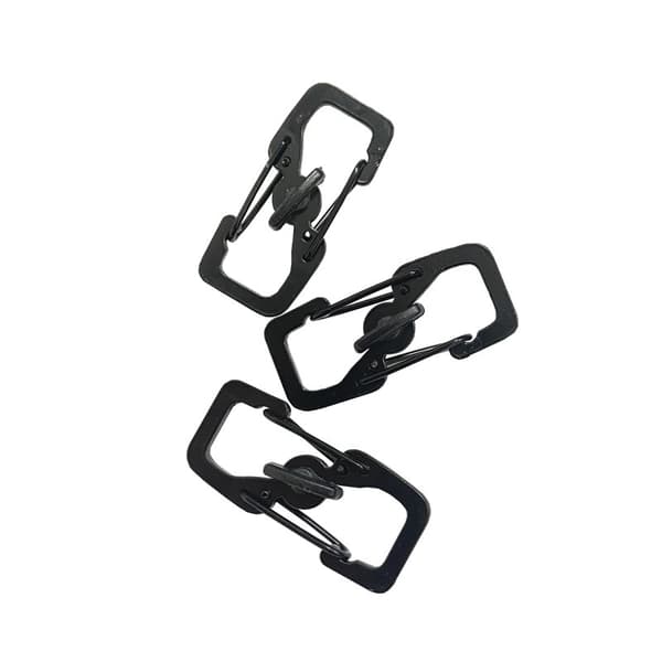 Mini Låsande S-Formad Järnkarbinhake - 8-pack, Svart