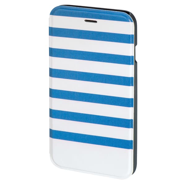 Lommebokveske DesignLine iPhone6/6S Stripe Blå/Hvit