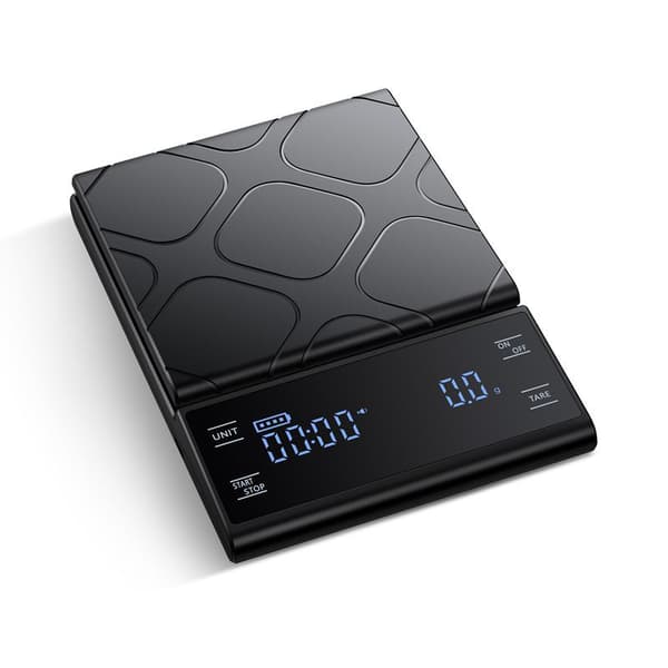 E70 Sort Genopladelig Kaffevægt med Timer 5kg/0.1g