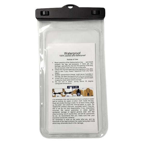 Stor vattentät telefonficka IPX8 2-pack Black