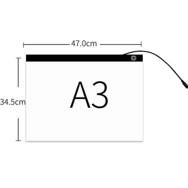 LED lysplade / tegnebræt A3 lysbord med USB