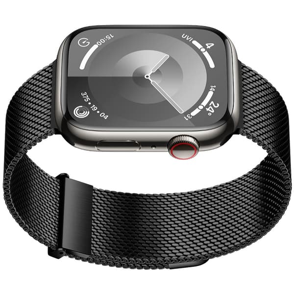 Grafiitinharmaa Milanese Loop -ranneke Apple Watchille Black S