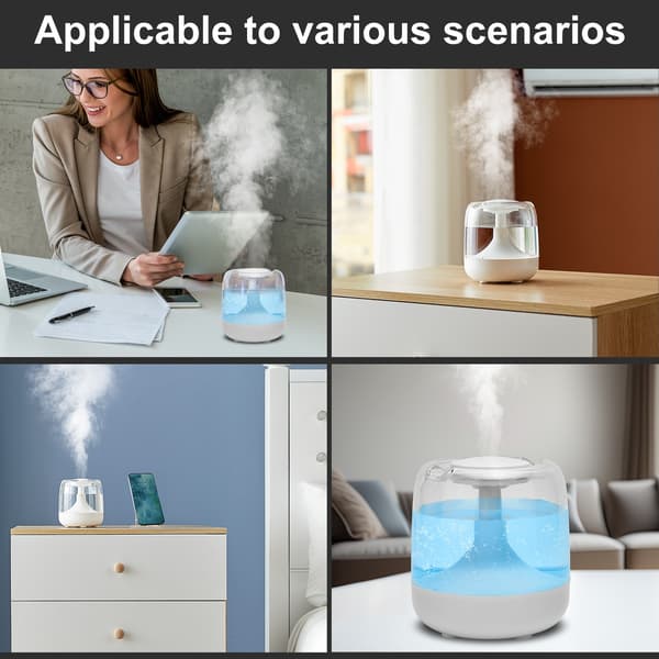650ml Spray Aroma Diffuser: Stor Mist USB Luftfukter for Soverom White