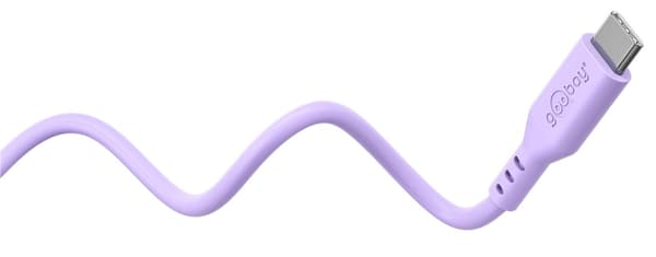 USB-C™ silikonkabel, 1,5 m, lilla