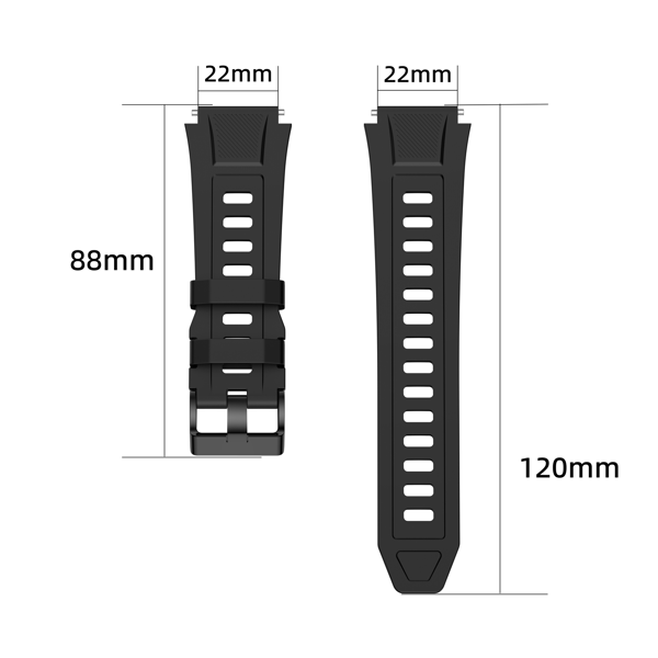 22 mm sportarmband Black