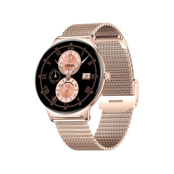 Multifunktionell Smartwatch med Bluetooth-samtal, Hälsomätning och Anpassningsbara Urtavlor Gold