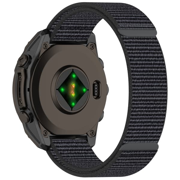 Garmin Nylon urrem med velcro - 26MM sort Grey