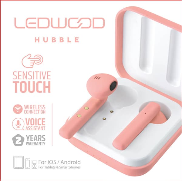 Hodetelefon Hubble TWS  True Wireless In-Ear Rosa Mic