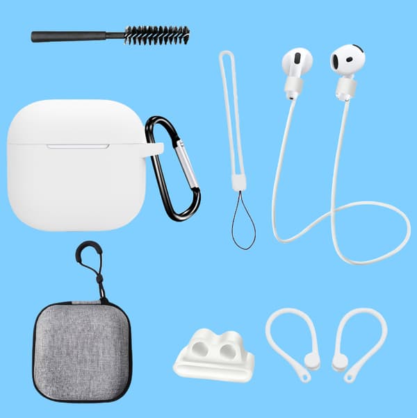 AirPods 4. generasjon åttedelt hvitt etui-sett
