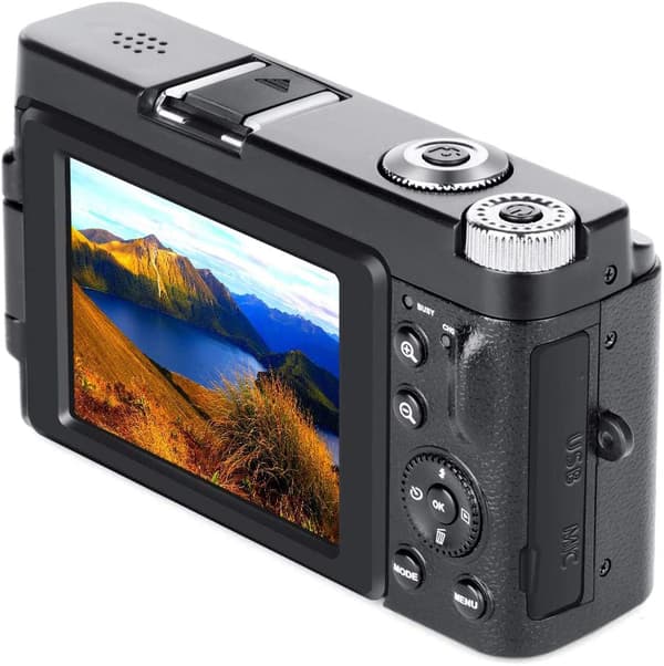 Digikamera 4K 48MP 3,0 tuumaa IPS kiinteä tarkennus Black