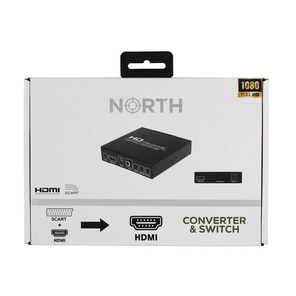 SCART+HDMI til HDMI HD Konverter og Switch Svart
