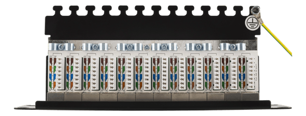 10" patch panel, 12xRJ45, Cat6a, STP, 10Gbps, metal, black