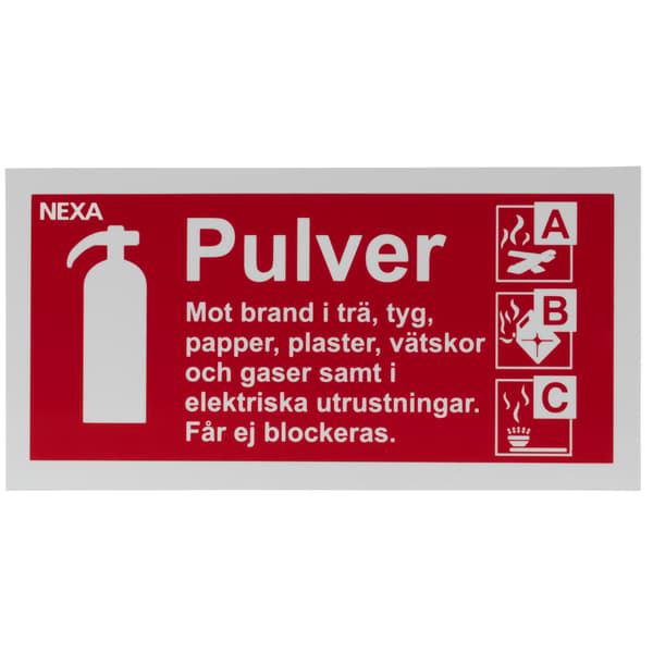BSP-1020 Skylt för pulversläckare