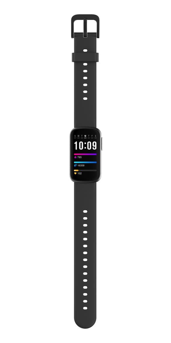 Smartklokke med pulsmåler, søvnmåler, skritteller Black