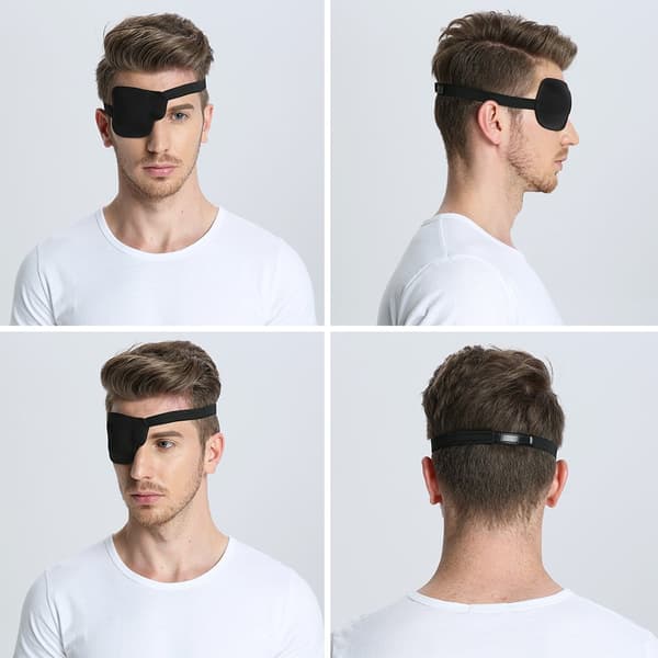 Øyelapp for venstre øye 3D med borrelås Black