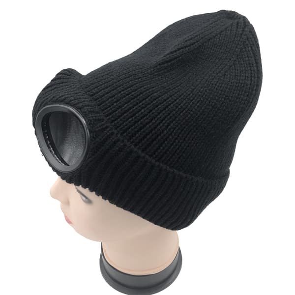 Stickad Mössa med Skyddsglasögon Black