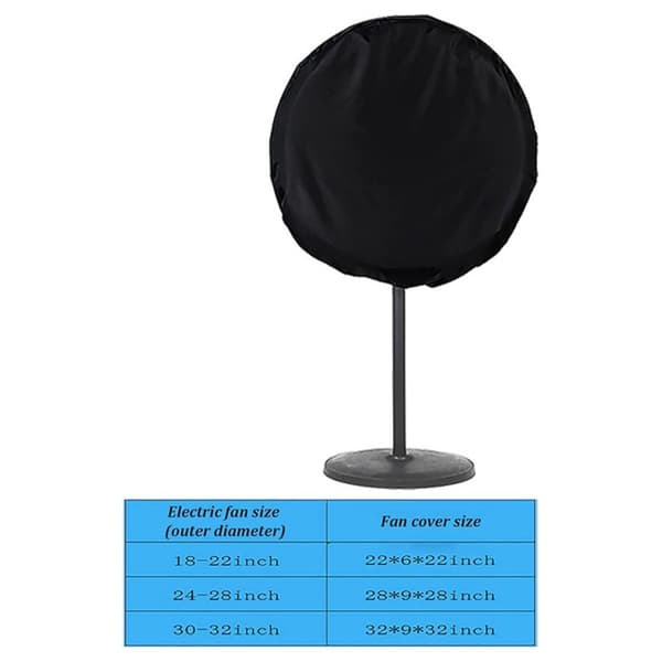 Svart 75 Modell Fläktskydd (85cm Diameter) - Vattentätt & Dammtätt Stativfläktskydd