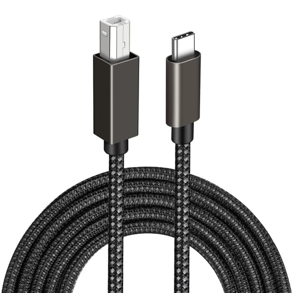 USB-B till USB-C skrivarkabel Black 2 m