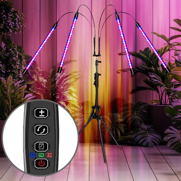 Sammenleggbar plantelampe med justerbart stativ og timer Black
