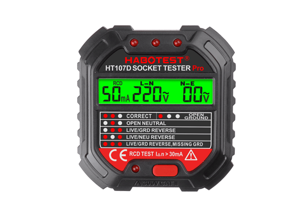 Sokkeltester med digitalt display Habotest HT107D