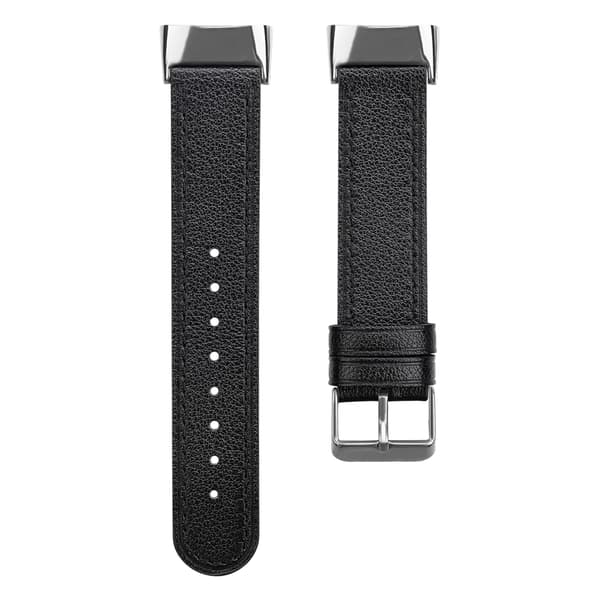 Læderarmbånd Fitbit Charge 5 armbånd læder Sort