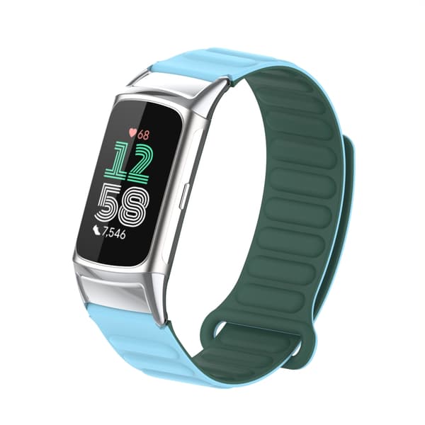 Stilig magnetisk silikonrem for Fitbit Charge 6 Blue