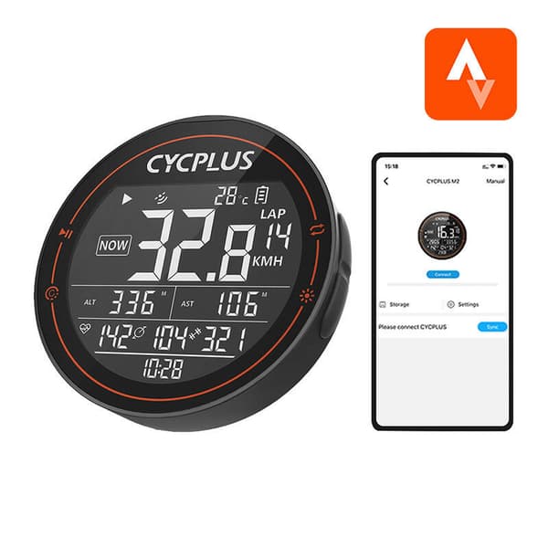 Cycplus M2 sykkelcomputer - kompatibel med Strava, Trainingpeaks osv.