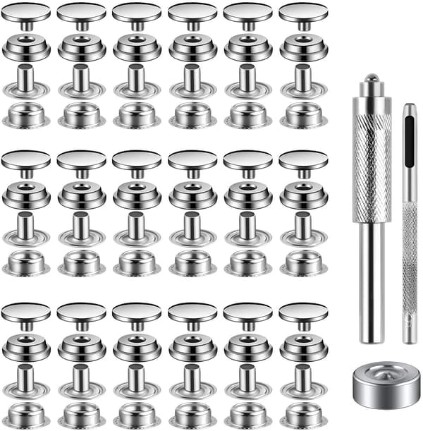 15 mm Snap Lock Set - Verktøysett med trykknapper Silver