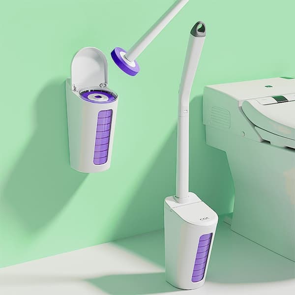 Engangstoiletskålsbørste med refill til toiletstav (Wand+20 refills) 41 cm
