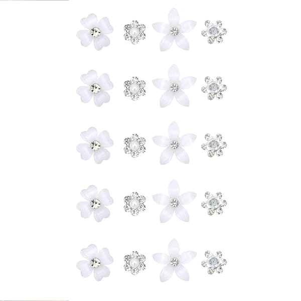 Elegant Rhinestone Hårtilbehørssett - 20 deler Silver