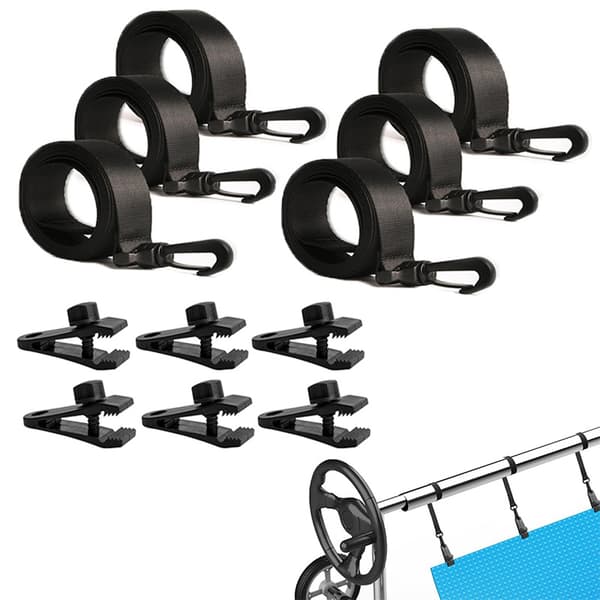 Pool Solar Cover Reel Attachment Kit with Straps 6-pack