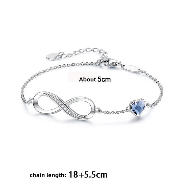 Infinity-armband med Hjärta Silver