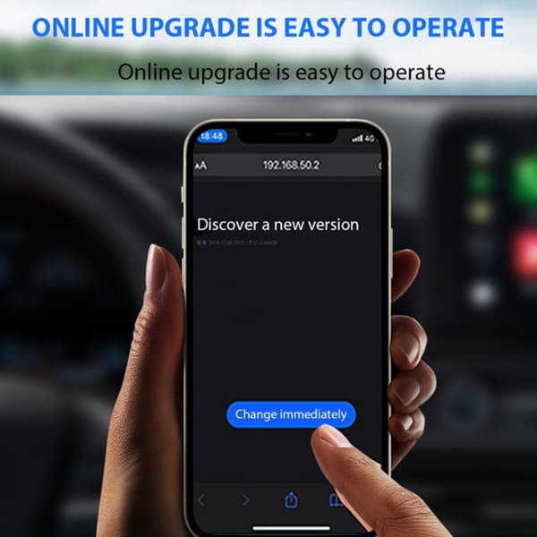 2-i-1 trådlös CarPlay och Android Auto adapter