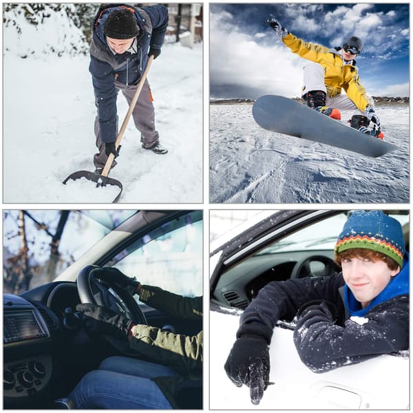 Varma vinterhandskar med touch - skidhandskar, termohandskar Black M