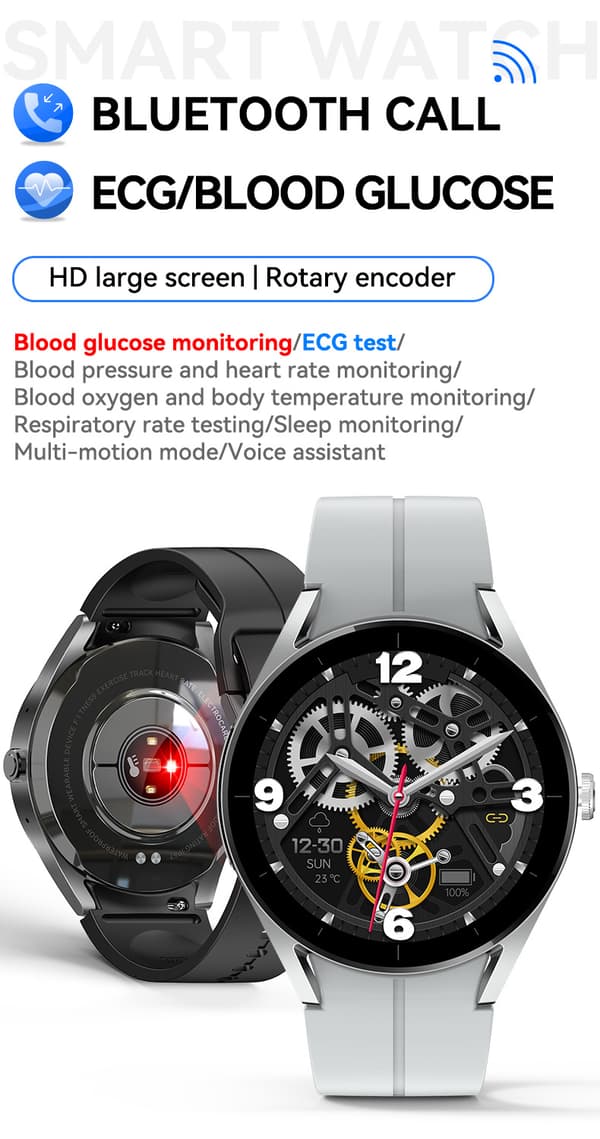 Smartur med EKG og Bluetooth-opkald Grey