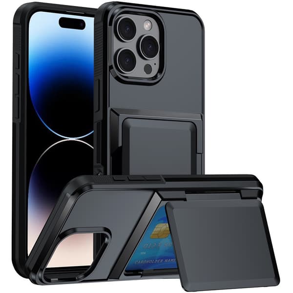 Beskyttelsesetui med kortholder til iPhone - Sort iPhone 11