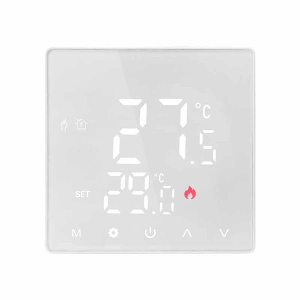 Tuya Zigbee Smart Termostat til Vandvarme, Programmerbar Temperaturregulator med LED-display White