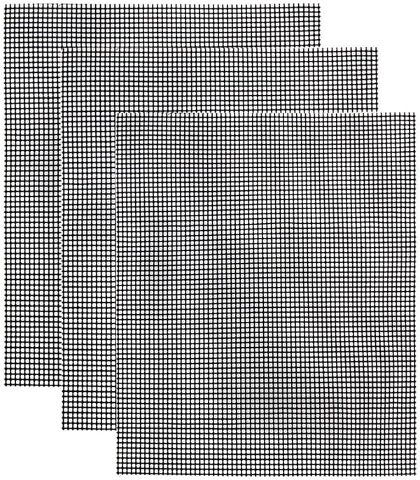 Grillmatte netting ikke-klebrig Sort 3-pakning