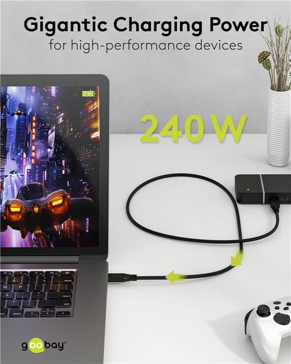 USB-C™-kaapeli, USB4™, 1,5 m, musta