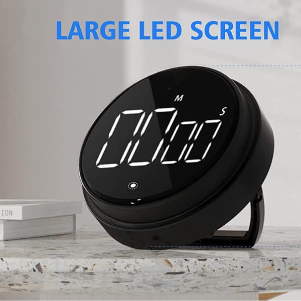 Magnetisk digital kökstimer med stor LED-display Black