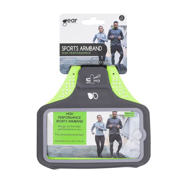 Sportarmbånd Premium Universal Medium 5,5" Grå/Gul