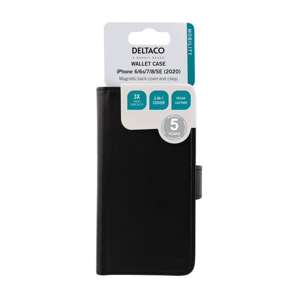 Wallet case 2-in-1, iPhone 6/6s/7/8/SE (2020), magnetic back